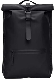 Rolltop Rucksack W3 black Zwart - H 48 x B 32 x D 11 cm