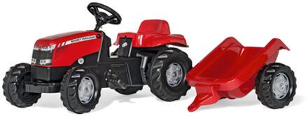 Rolly Toys Massey Ferguson tractor met aanhanger Rood