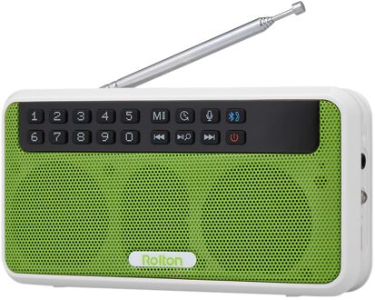 Rolton E500 Draadloze Bluetooth Speaker 6W Hifi Stereo Muziekspeler Draagbare Led Display Microfoon Ondersteuning Handsfree Opnemen tf Muziek groen