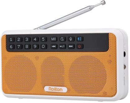 Rolton E500 Draadloze Bluetooth Speaker 6W Hifi Stereo Muziekspeler Draagbare Led Display Microfoon Ondersteuning Handsfree Opnemen tf Muziek Oranje