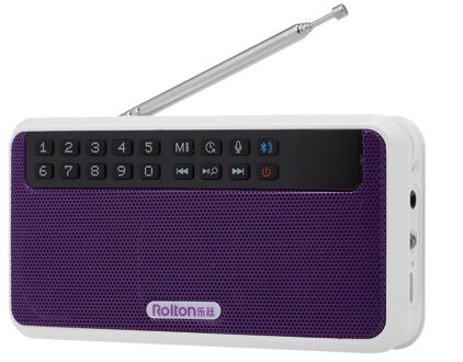 Rolton E500 Draadloze Bluetooth Speaker 6W Hifi Stereo Muziekspeler Draagbare Led Display Microfoon Ondersteuning Handsfree Opnemen tf Muziek Paars