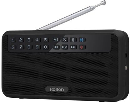 Rolton E500 Draadloze Bluetooth Speaker 6W Hifi Stereo Muziekspeler Draagbare Led Display Microfoon Ondersteuning Handsfree Opnemen tf Muziek zwart