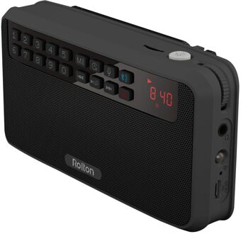 Rolton E500 Draagbare Stereo Bluetooth Speakers FM Radio Bass Dual Speaker TF Card USB Muziekspeler (Zwart)
