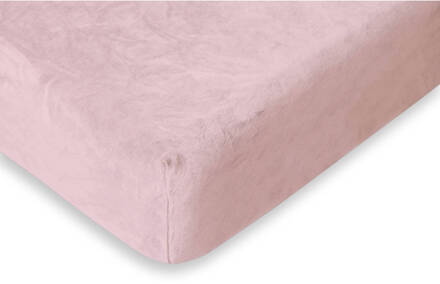 Romanette Hoeslaken Velours Blush-80/90/100 x 200/210/220 cm Roze