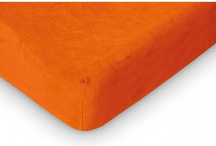 Romanette Hoeslaken Velours Terra-80/90/100 x 200/210/220 cm Oranje