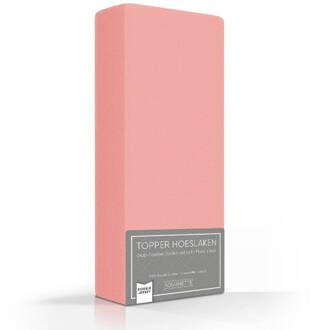 Romanette Luxe Dubbel Jersey Topper Hoeslaken - Kleur: Roze,