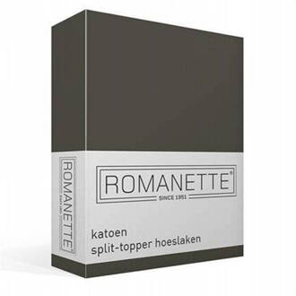 Romanette Split-Topper Hoeslaken Romanette Antraciet-180 x 200 cm