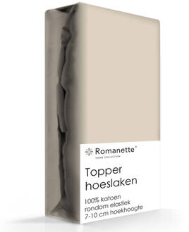 Romanette Topper Hoeslaken Katoen Romanette Camel-160 x 200 cm Beige