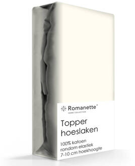 Romanette Topper Hoeslaken Katoen Romanette Ivoor-140 x 220 cm Crème