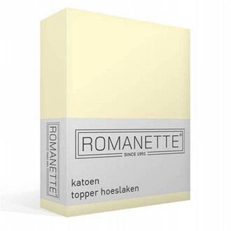 Romanette Topper Hoeslaken Katoen Romanette Ivoor-180 x 220 cm Crème