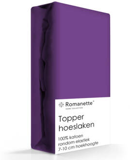 Romanette Topper Hoeslaken Katoen Romanette Paars-80 X 200 Cm