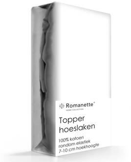 Romanette Topper Hoeslaken Katoen Romanette Wit-100 x 220 cm