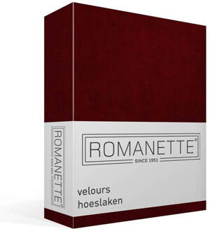 Romanette velours hoeslaken - Lits-jumeaux (180x210 cm) - Bordeaux Rood