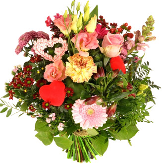 Romantische boeket bloemen roze - rood