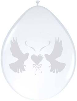 Romantische duiven trouwballonnen - 8 stuks - wit