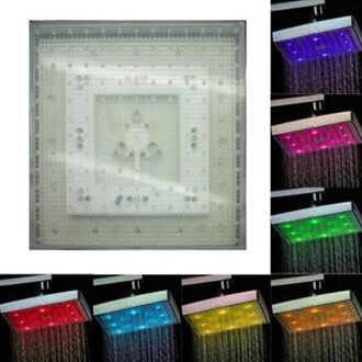 Romantische Overhead Regen Sproeiers Top Regendouche Waterbesparende Douchekop Hoge Druk Kleurrijke Vierkante Led Licht Badkamer Sprinkler kleurrijk kleuren