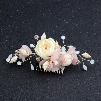 Romantische Rose Bloemen Haaraccessoires Voor Vrouwen Bruid Noiva Haircomb Bud Bloem Haar Clip Weedding Haar Sieraden Kammen