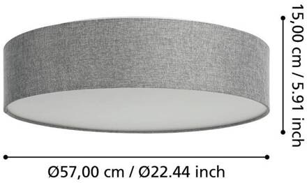 Romao-Z LED plafondlamp, Ø57cm, grijs grijs, wit