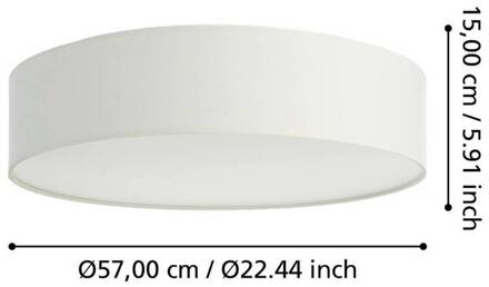 Romao-Z LED plafondlamp, Ø57cm, wit
