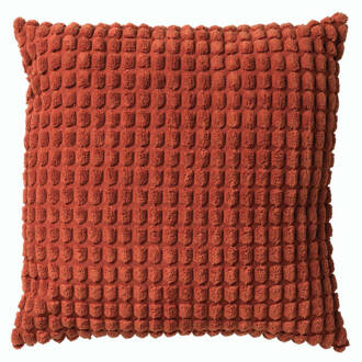 Rome - Sierkussen Uni Potters Clay 45x45 Cm - Oranje - Rood