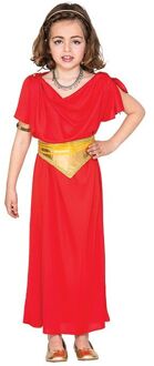 Romeinse hofdame kostuum kind Rood - Zalm