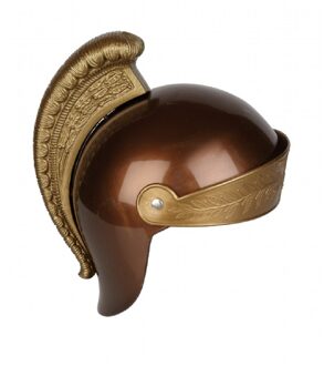 Romeinse ridder helm - bruin - kinderen - one size - carnaval verkleedaccessoire