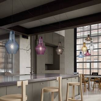 Romeo hanglamp 130 cm, amethist glas grijs, amethist-transparant