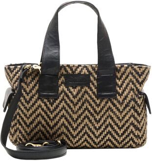 Romio Jaquard Handbag black handtas dames Zwart - H 19 x B 26 x D 7 cm