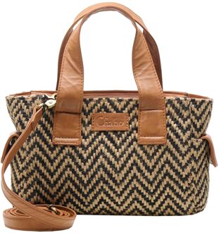 Romio Jaquard Handbag cognac handtas dames - H 19 x B 26 x D 7 cm