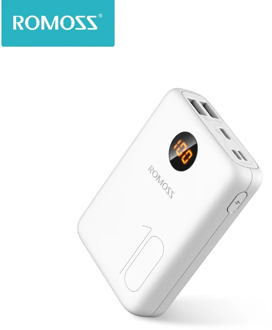 ROMOSS OM10 10000mAh Power Bank With Double USB Port Cable External Battery Pack Travel Size Portable Charger For iPhone Xiaomi