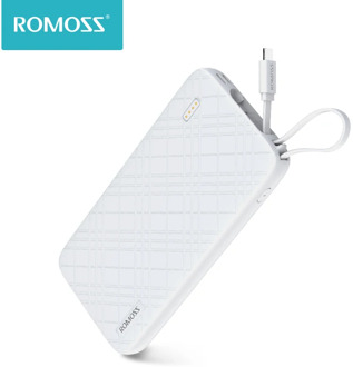 ROMOSS QS10 10000mAh Power Bank With Built-in Micro USB Cable External Battery Pack Travel Size Portable Charger For iPhone