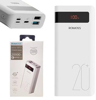Romoss Sense 6PS+ Power Bank 20000mAh - USB-C, 2xUSB-A - White