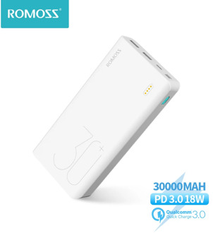 ROMOSS Sense 8+ Power Bank 30000mAh QC PD 3.0 Fast Charging Powerbank 30000 mAh Portable External Battery Charger For Xiaomi Mi