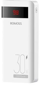 Romoss Sense6PS Pro 30W Power Bank 20000mAh - USB-C, 2x USB-A - Wit