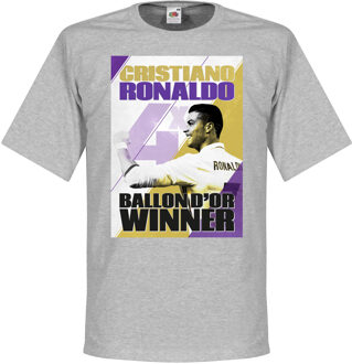Ronaldo 4 Times Ballon d'Or Winnaar Real Madrid T-Shirt - L