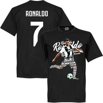 Ronaldo 7 Script T-Shirt - Zwart - XS