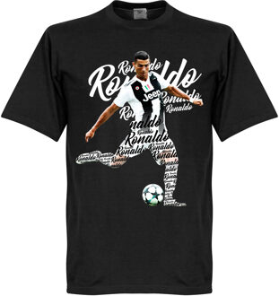 Ronaldo Juve Script T-Shirt - Zwart - XS