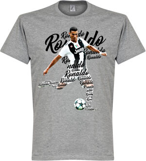 Ronaldo Juventus Script T-Shirt - Grijs - S