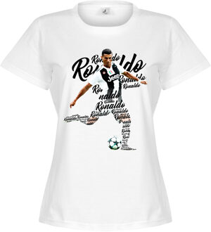 Ronaldo Script Dames T-Shirt - Wit - L