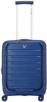 Roncato B-Flying Cabin Trolley 55 with Front Pocket blu notte hardcase koffer lichtgewicht koffer pilotenkoffer Blauw - H 55 x B 40 x D 20 cm
