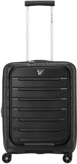 Roncato B-Flying Cabin Trolley 55 with Front Pocket nero hardcase koffer lichtgewicht koffer pilotenkoffer Zwart - H 55 x B 40 x D 20 cm