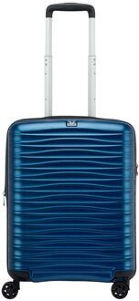 Roncato Wave Cabin Spinner DLX denim hardcase koffer Blauw - H 55 x B 35 x D 20 cm
