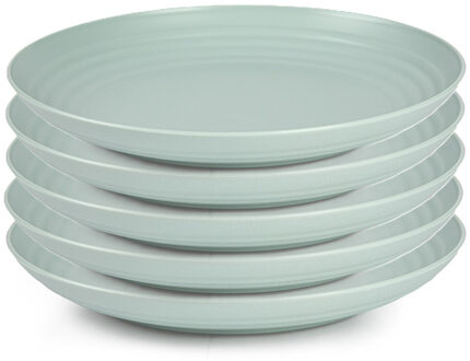 Rond bord/camping bord - 10x - Dia 25 cm - mintgroen - kunststof - onbreekbaar