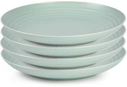 Rond bord/camping bord - 4x - Dia 25 cm - mintgroen - kunststof - onbreekbaar