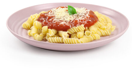 Rond bord/camping bord - D20 cm - roze - kunststof - onbreekbaar - servies