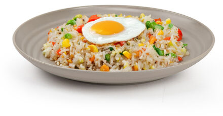 Rond bord/camping bord - D20 cm - taupe - kunststof - onbreekbaar - servies