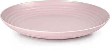 Rond bord/camping bord - D22 cm - lichtroze - kunststof
