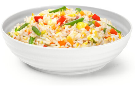 Rond bord/camping - schaaltjes/diep bord - D19 cm - creme wit - kunststof - onbreekbaar servies