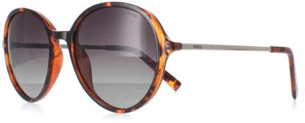 Rond Dames Demi Tortoise Bruin Goud Grijs Gepolariseerd B2135