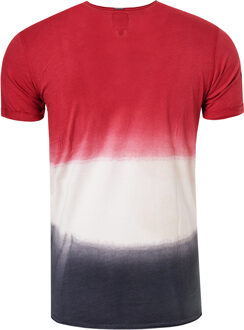 Rond hals Batik T-shirt - maat 2XL Bordeaux